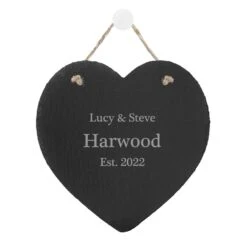 Personalised Rustic Slate Heart - Established Couples