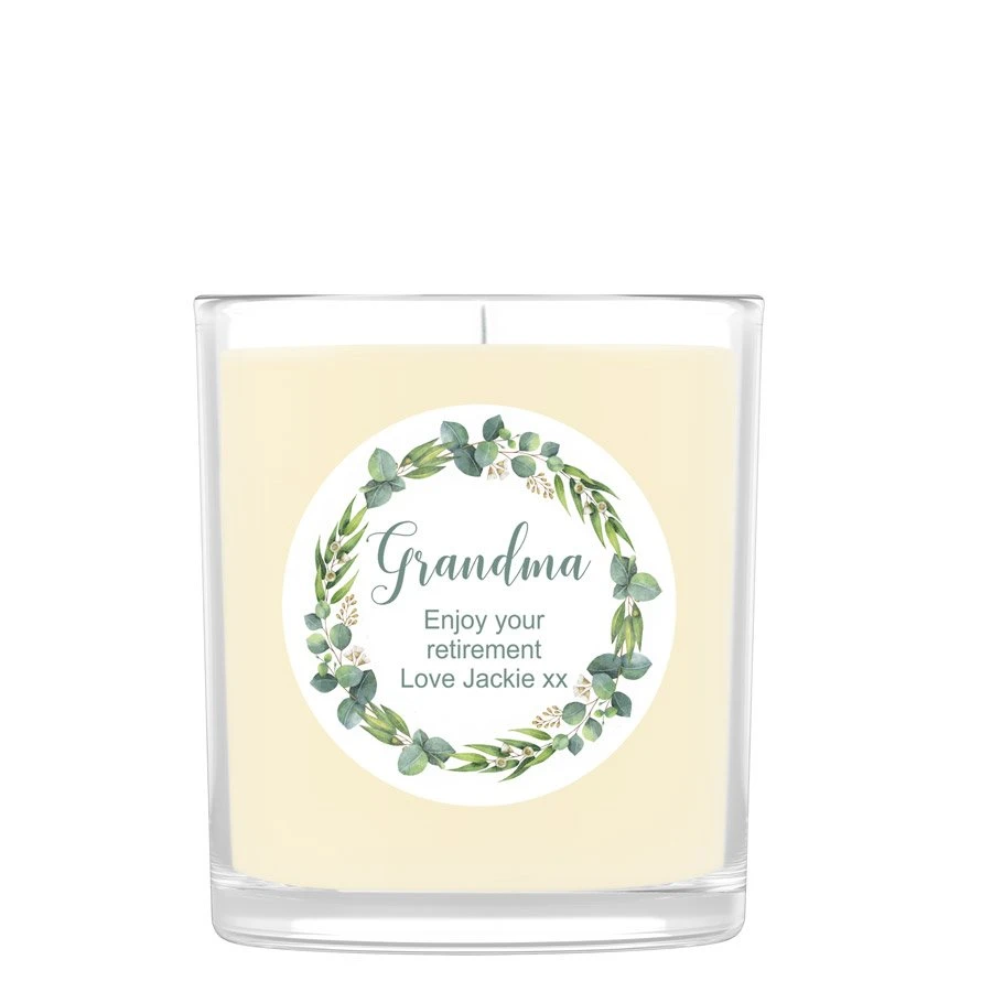 Personalised Scented Candle - Pastel Wreath 1 Personalised Scented Candle - Pastel Wreath