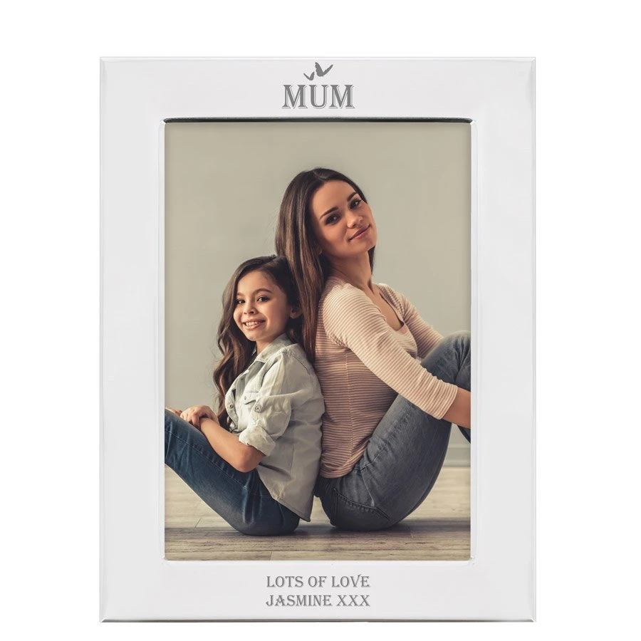 Personalised Silver Plated Photo Frame - Butterfly Design 1 Personalised Silver Plated Photo Frame - Butterfly Design