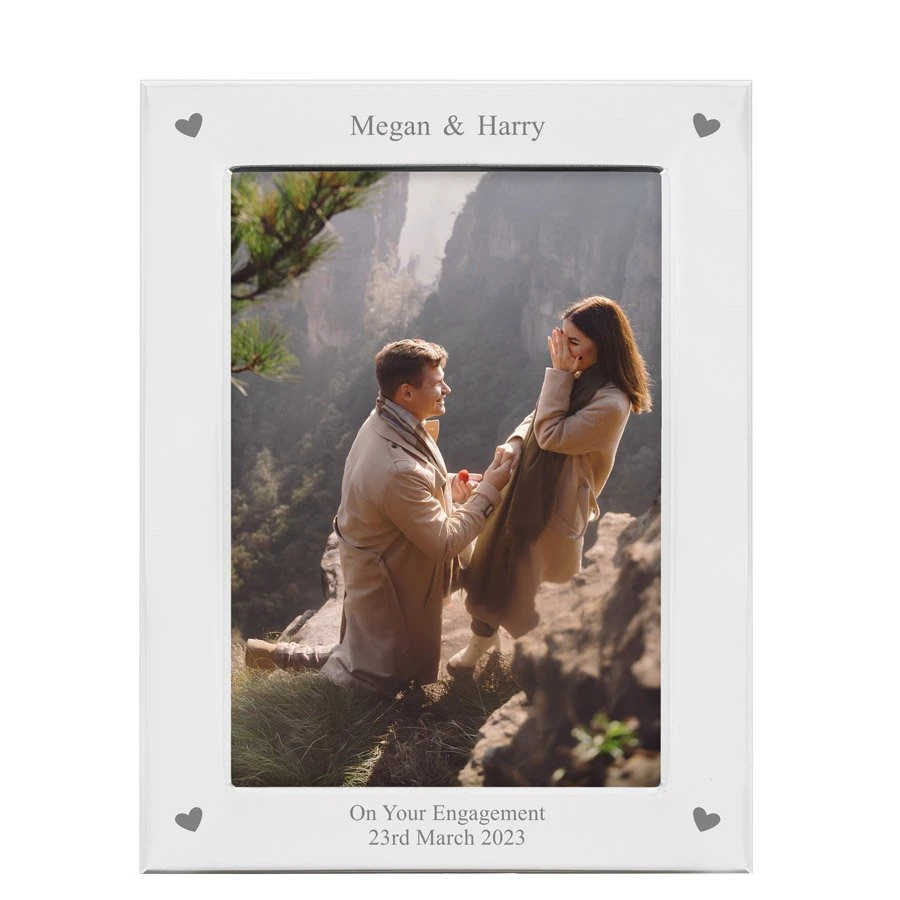 Personalised Silver Plated Photo Frame - Love Hearts 2 Personalised Silver Plated Photo Frame - Love Hearts - Image 2