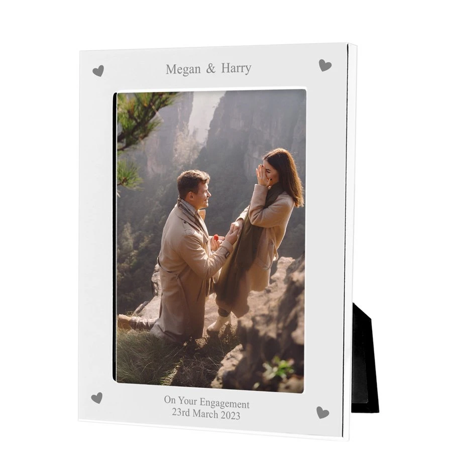 Personalised Silver Plated Photo Frame - Love Hearts 3 Personalised Silver Plated Photo Frame - Love Hearts - Image 3