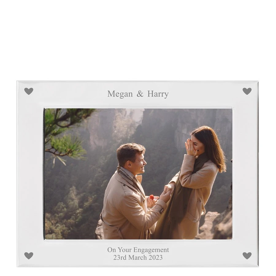 Personalised Silver Plated Photo Frame - Love Hearts 1 Personalised Silver Plated Photo Frame - Love Hearts