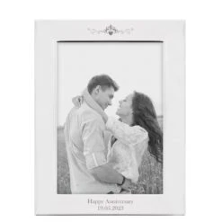 Personalised Silver Plated Photo Frame - Swirl & Heart