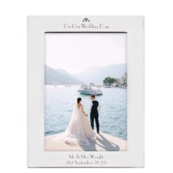 Personalised Silver Plated Photo Frame - Wedding Theme