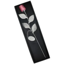 Personalised Silver-Plated Pink Rose