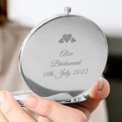Personalised Small Hearts Compact Mirror