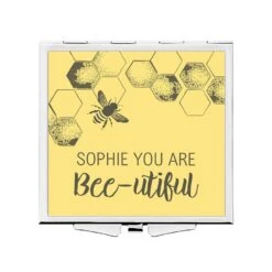 Personalised Square Bee-utiful Compact Mirror