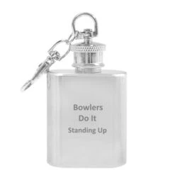 Personalised Stainless Steel 1oz Hipflask Keyring