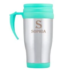 Personalised Stainless Steel Travel Mug - Initial & Name