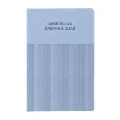 Personalised Sustainable Notebook - Dreams & Ideas -Cherished Gifts Shop personalised sustainable notebook dreams ideas blue