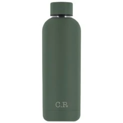 Personalised Sustainable Water Bottle -Cherished Gifts Shop personalised sustainable water bottle darkgreen