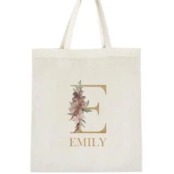 Personalised Tote Bag - Floral Initial
