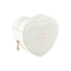 Personalised Travel Heart Jewellery Box -Cherished Gifts Shop personalised travel heart jewellery box white