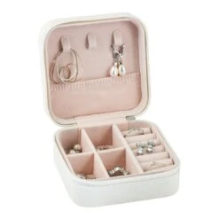 Personalised Travel Jewellery Box & Organiser For Her -Cherished Gifts Shop personalised travel jewellery box organiser for her open