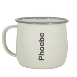 Personalised Vintage Enamel Name Mug -Cherished Gifts Shop personalised vintage enamel name mug soft ivory 714