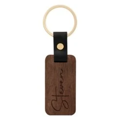 Personalised Vintage Name Wooden Keyring