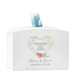 Personalised Wedding Fund Wooden Money Box