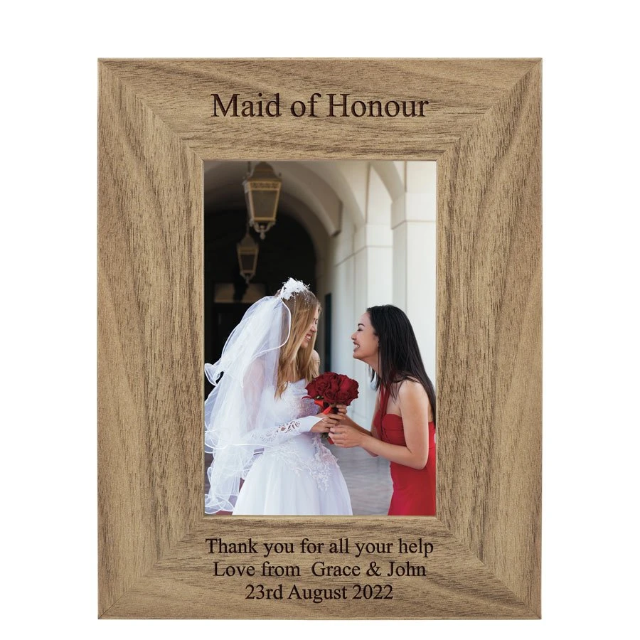 Personalised Wedding Photo Frame - Bridesmaid & Maid Of Honour 2 Personalised Wedding Photo Frame - Bridesmaid & Maid Of Honour - Image 2