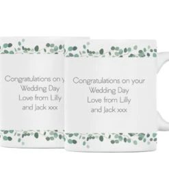Personalised Wedding Wreath Mug Set -Cherished Gifts Shop personalised wedding wreath mug set 2