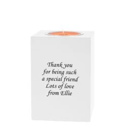 Personalised White Tea Light Holder