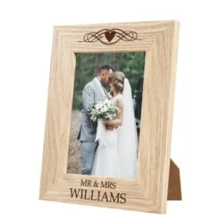 Personalised Wooden Photo Frame - Heart & Swirl Design -Cherished Gifts Shop personalised wooden photo frame heart swirl design 056 3
