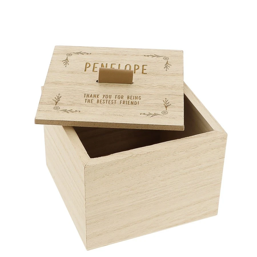Personalised Wooden Trinket Box - Floral Design 2 Personalised Wooden Trinket Box - Floral Design - Image 2