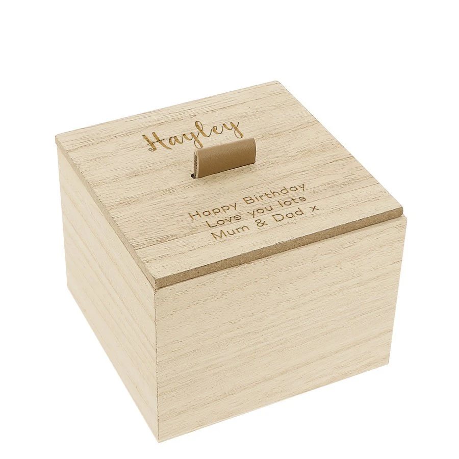 Personalised Wooden Trinket Box - Name & Message 3 Personalised Wooden Trinket Box - Name & Message - Image 3